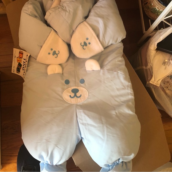 Baby’s Warm Holiday Bundle Up Outdoor Onesie Blue 0 to 9 months NWT - Picture 7 of 7